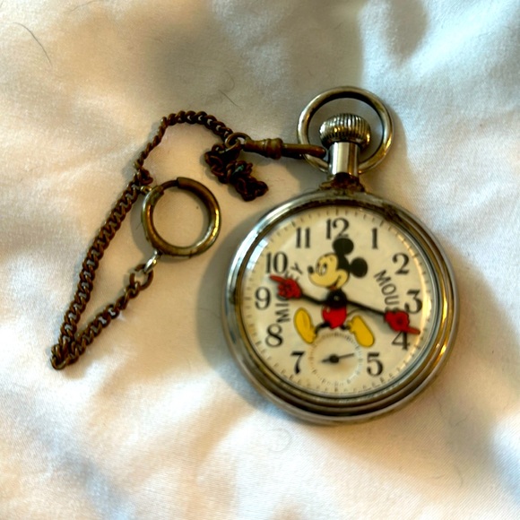 Disney Accessories Vintage 97s Mickey Mouse Pocket Watch Poshmark